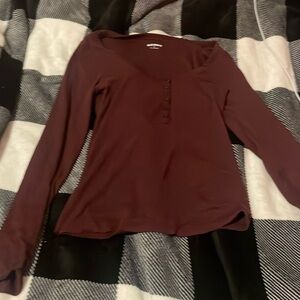 Dark red long sleeve top